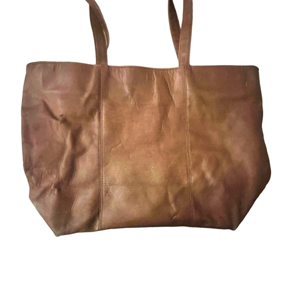 Vintage Boulder Ridge Full Grain Cowhide Leather Large Brown Tote Shoulder Bag - Picture 4 of 14